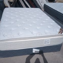 Serta queen pillowtop mattress and box spring