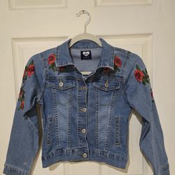 Like new Girls' Disney Princess Belle Rose Denim Jacket Size Girls Medium (10-11)Reseda ca