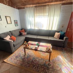 $750 OBO! Large Gray Fabric Sectional