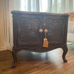 Shabby Chic Navy Blue Side Table/ Storage Unit