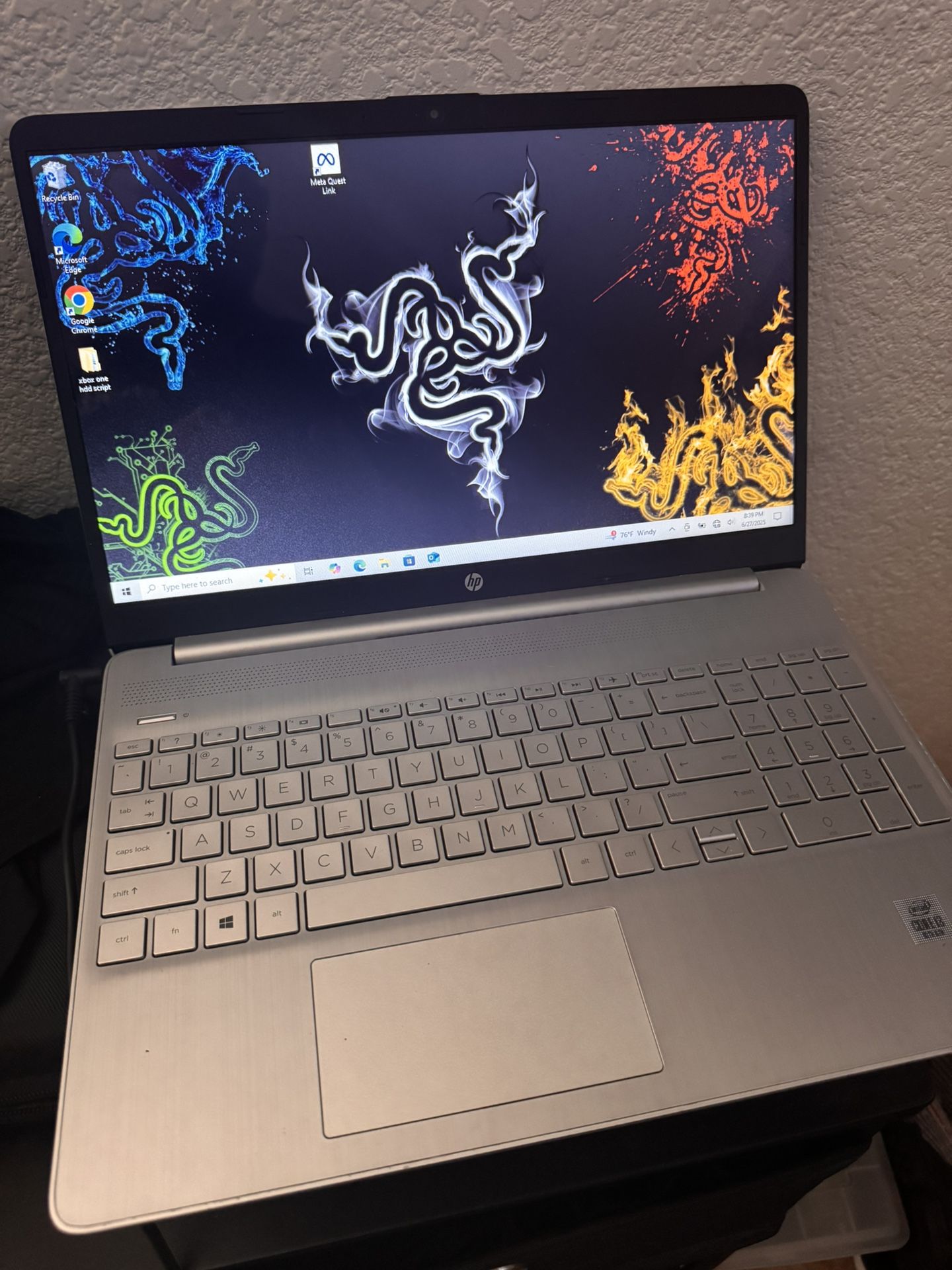 HP 15. 15.6" Touch 8GB 256GB Intel Core i3-1005G1 X2 1.2GHz Win10, Silver