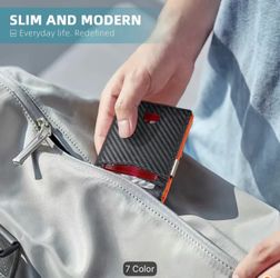 Card Bag Men'S Wallet 12 Card Slots with stainless steel clip
