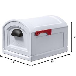 Step2 Town-to-Town XL Post-Mount Mailbox, Weather Resistant, Large Outdoor Mailboxes, Made of Durable Plastic, Easy to Install, USPS T4 Sized Mailbox,