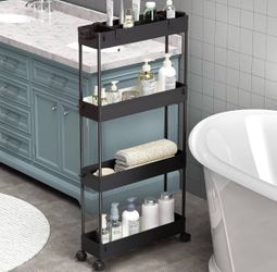 4-tier slim rolling storage cart