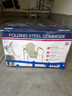 Folding steel commoode
