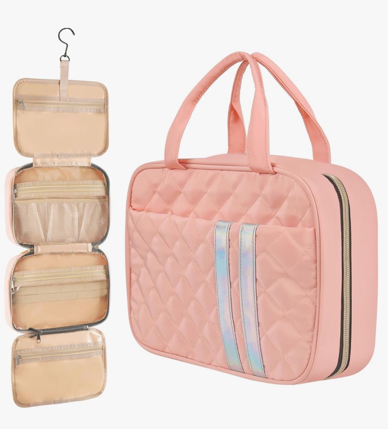 Travel Toiletry Bag for Women,Large Cosmetic bag with hook,Hanging Toiletry Organizer