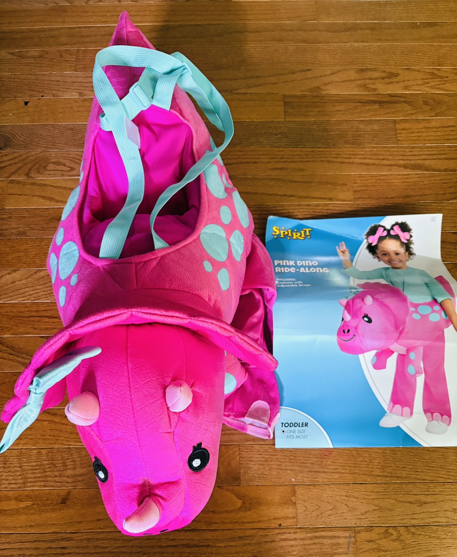 Pink Dino Ride-Along Toddler Halloween Costume (One Size Fits Most)
