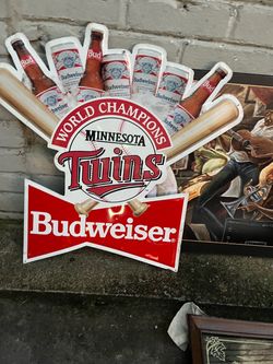 Budweiser Minnesota Twins World Champions Metal Sign