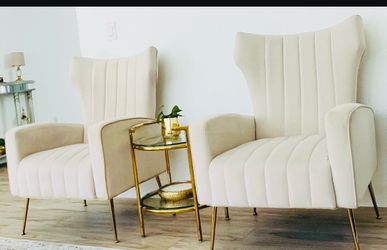Velvet Accent Chairs Set of 2