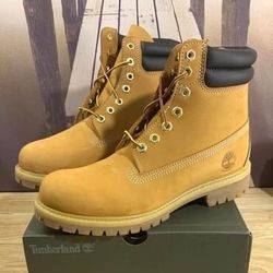 Authentic Timberland Premium 6 IN Waterproof Boot Wheat Nubuck Mens Size 11