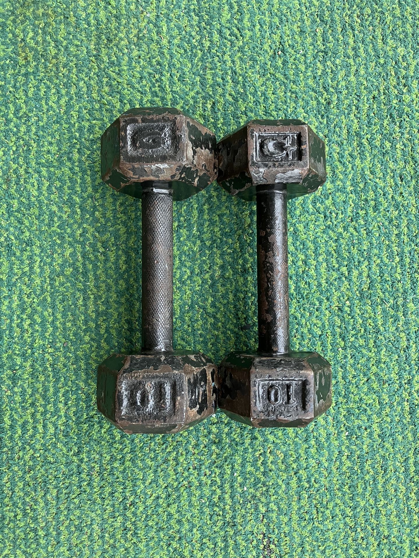 10 lb dumbbells dumbbell set lbs Cast Iron hex weights weight 10lb 10lbs pair gym weightlifting