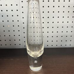 Steuben Crystal Teardrop Clear Glass Bud Vase 8”h Vintage Mid Century Modern