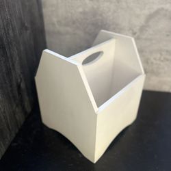 White Wooden Magazine Holder 