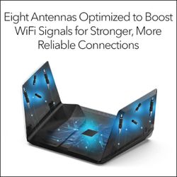 NETGEAR Nighthawk WiFi 6E Router (RAXE500) - Security Features, 12-Stream Gigabit Router AXE11000 Tri-Band Wireless Speed (Up to 10.8Gbps), New 6GHz B