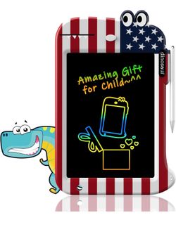 NEW IN BOX  8.8 Dino LCD Writing Tablet for Kids Doodle Board Drawing Pad Birthday Gifts for 3 4 5 6 7 8 Year Old Boys and Girls (Flag US), PINKBIRD 8