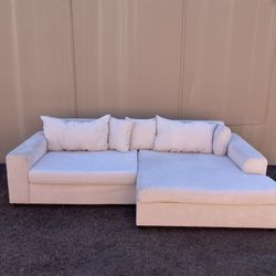 Large Beige Sectional Sofa Couch