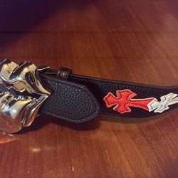 Rolling Stones chrome hearts belt size 34