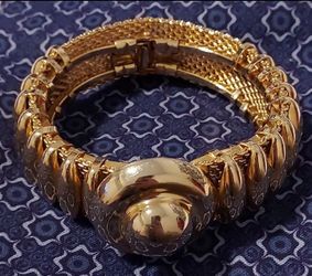 Gold Dome Statement Bracelet