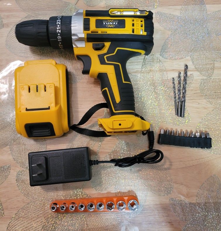 NEW Yunxi Cordless Hammer Drill 21V w/ some Accessories