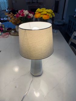 Small Table Lamp with Linen Shade
