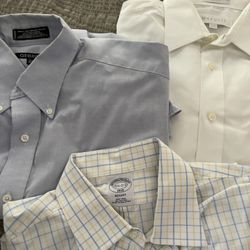 Set Of 3 Men’s Long Sleeve Collared Dress Shirts Sz 15 1/2 M - 33-35