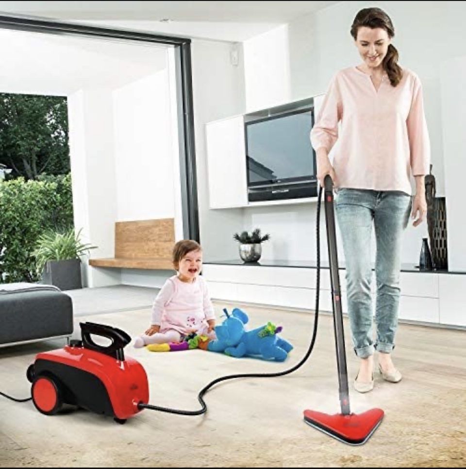 SIMBR Steam Cleaner, Multipurpose Steam Mop with 18 Accessories, 1500W 1.1L Chemical-Free Household Steamer Cleaning for Floors, Carpet