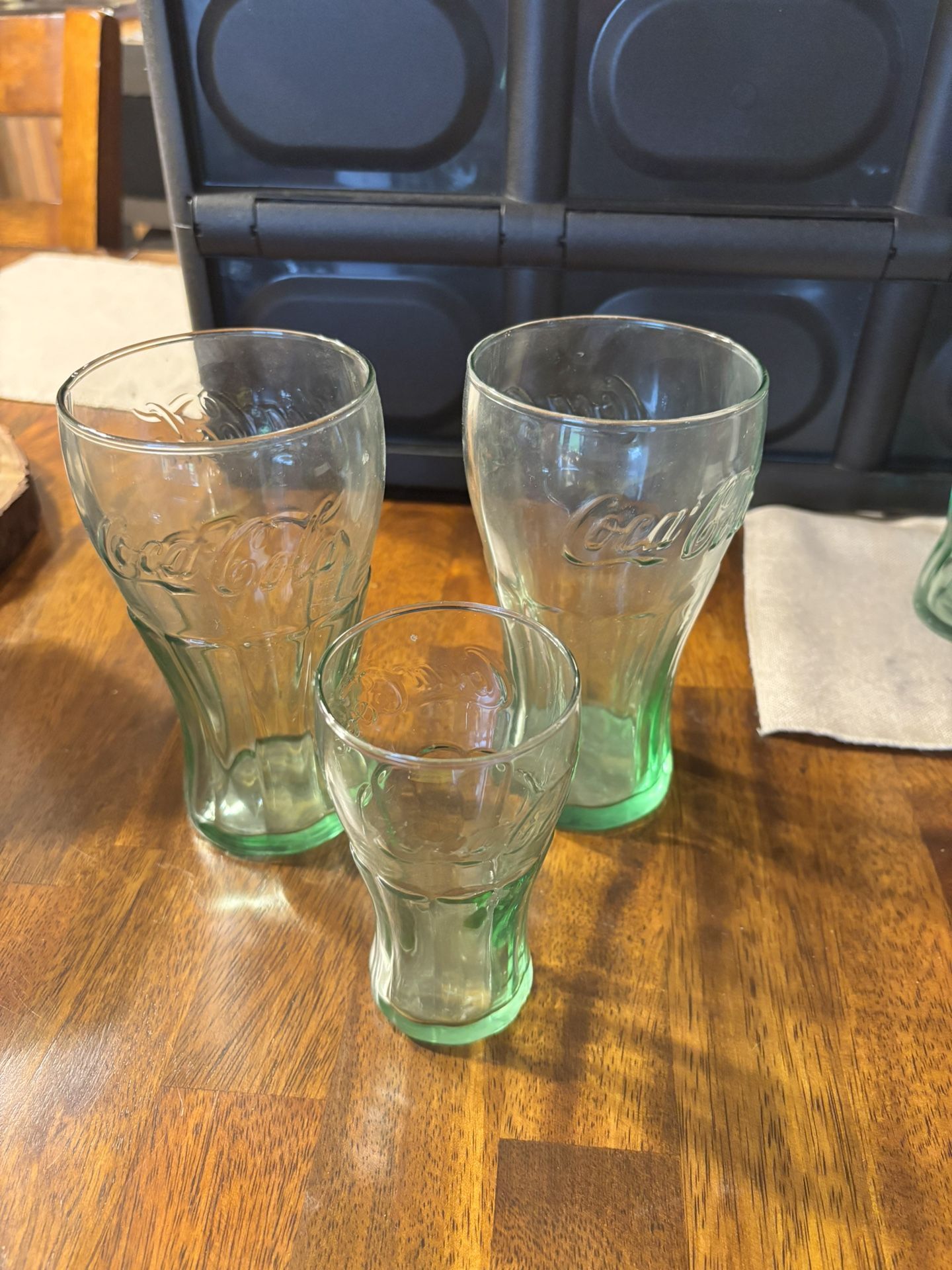 Set of three Coca Cola glasses