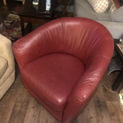 Red leather chair