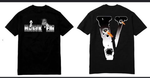 Vlone x Pop Smoke “Hawk Em’” Tee in Black