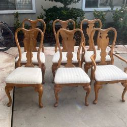 6 Hardwood Chairs 