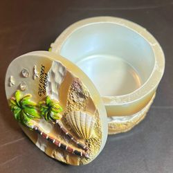 Palm Tree Beach Rhinestone 3D Gulf Shores Alabama Decorative Jewelry Trinket Box
