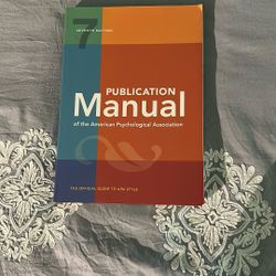 Publication Manual Of The American Psychological Association 7th Edition
