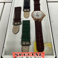 Invicta Men’s Swiss Watch W/ 3 Extra Bands New 