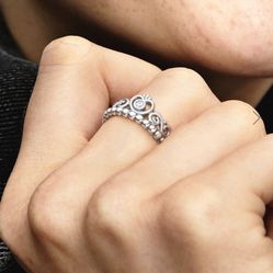 Pandora Tiara Crown Ring Sterling Silver 