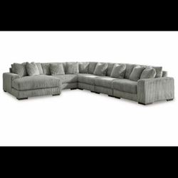 6-piece Dolly Corduroy Couch Set (Grey) (The Room Place)