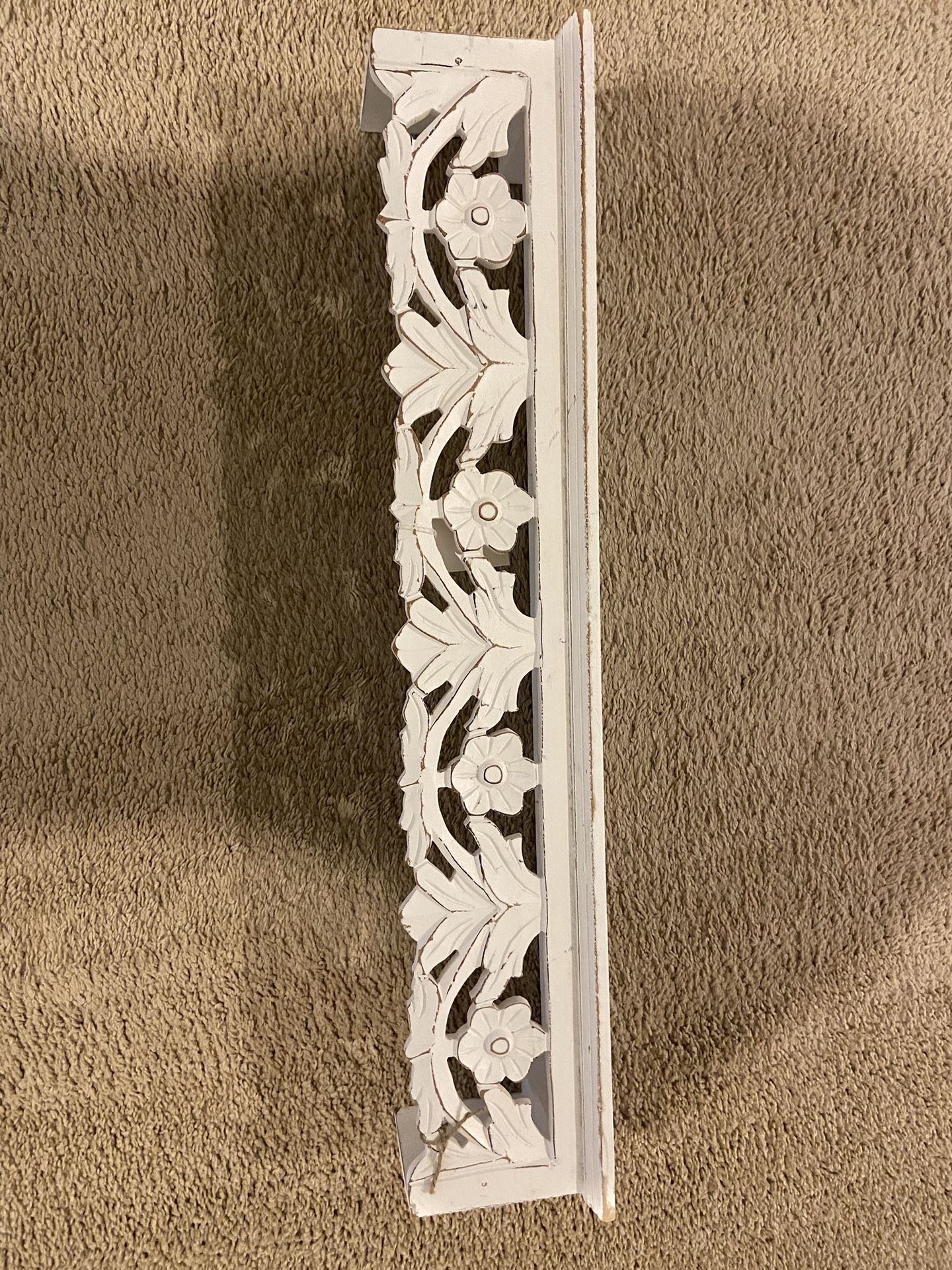 White Vintage Like Floral Shelf