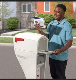 Step2 Mail Master Streamline White OverPost Mounted Plastic Mailbox 567000