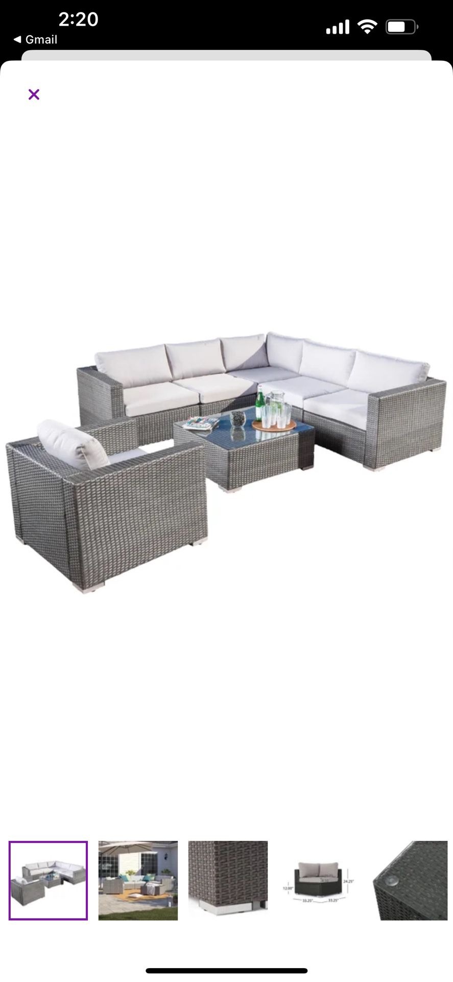Outdoor Sectional Couch, Chair and Table (furniture set)