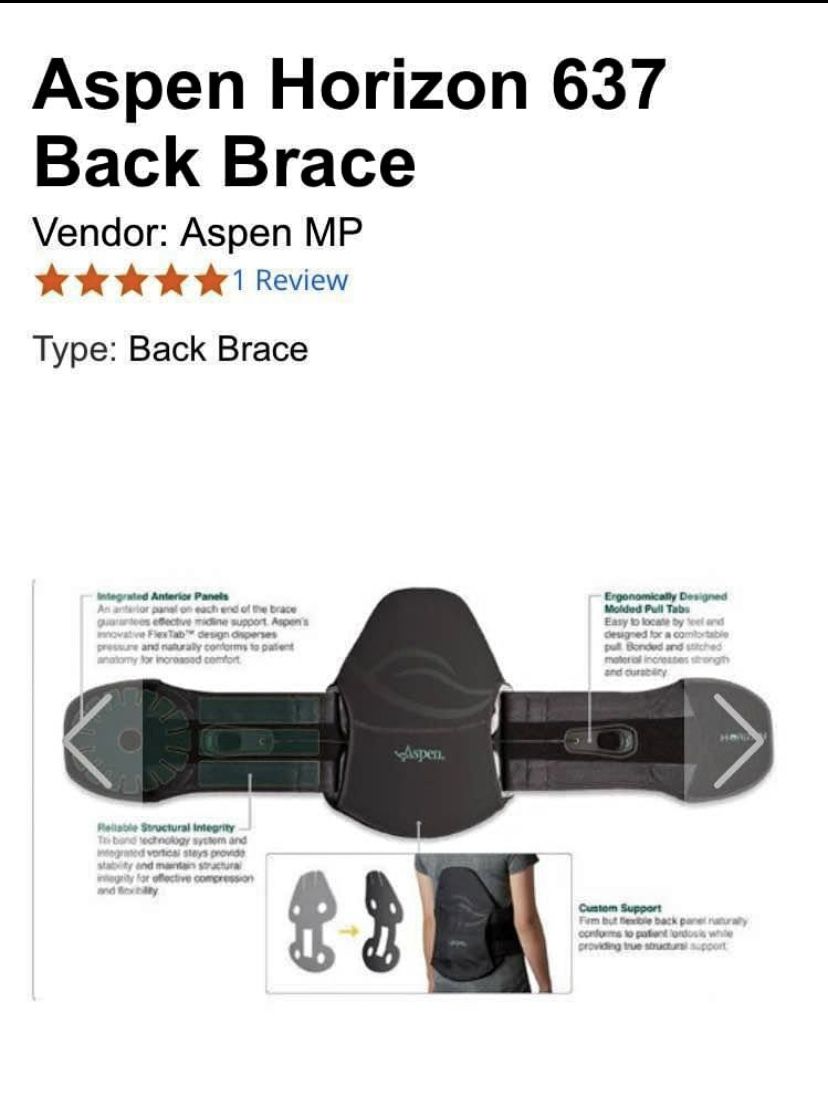 Medical Grade Back Brace-Brand New (Aspen Horizon 631)