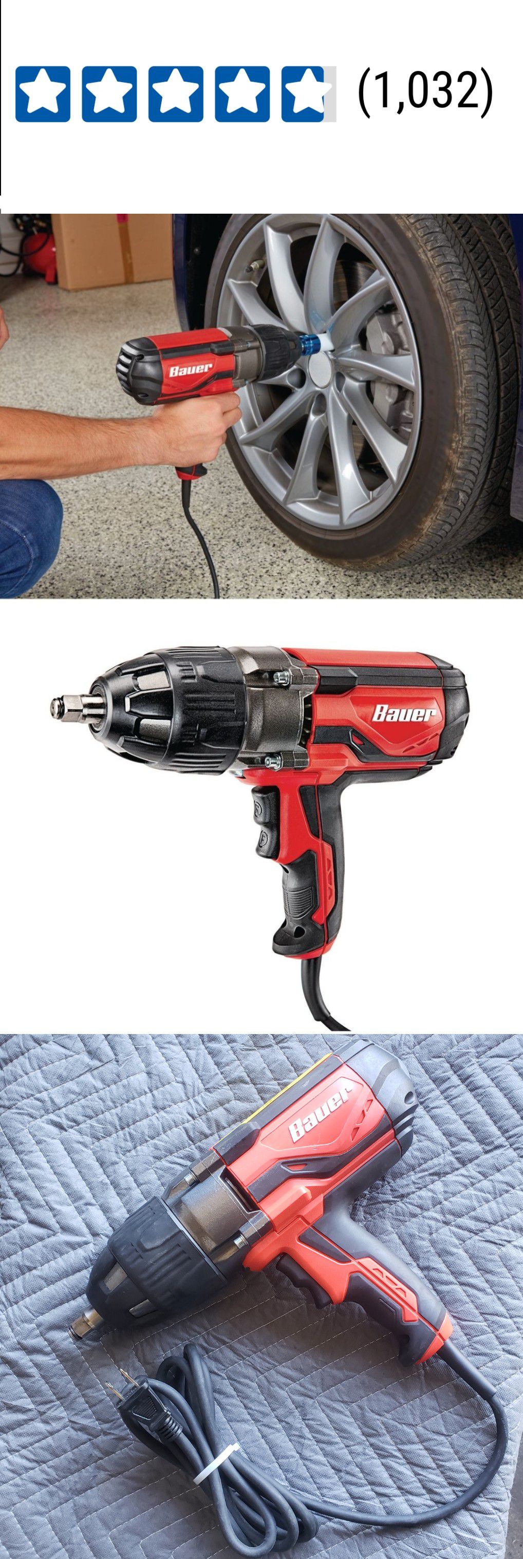 8.5 Amp Corded 1/2 In. Heavy Duty Extreme Torque Impact Wrench 1050 ft. lbs.