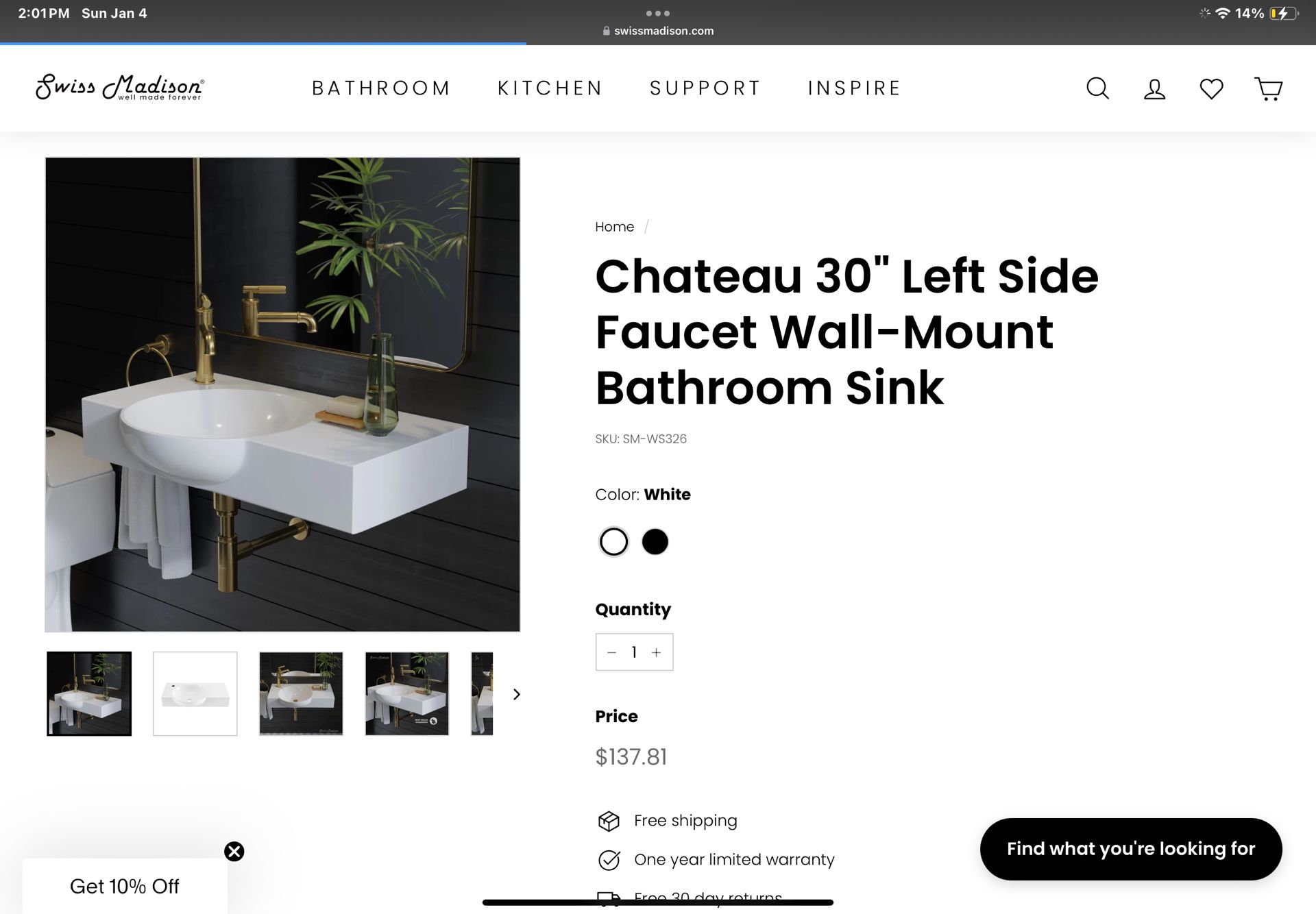 Bathroom Sink Wall Mount New In Box