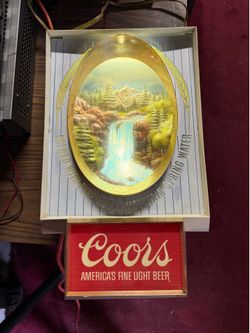 Vintage Coors Light Bar Signs – Both Light Up – Great Man Cave / Garage Decor