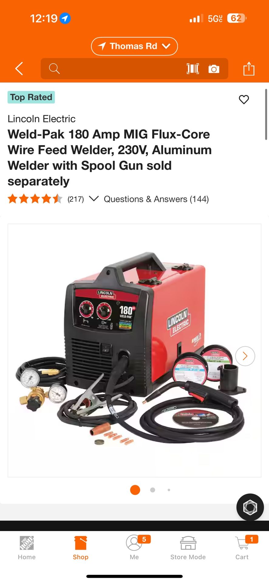 Weld-Pak 180 Amp MIG Flux-Core Wire Feed Welder, 230V, Aluminum Welder with Spool Gun sold separately