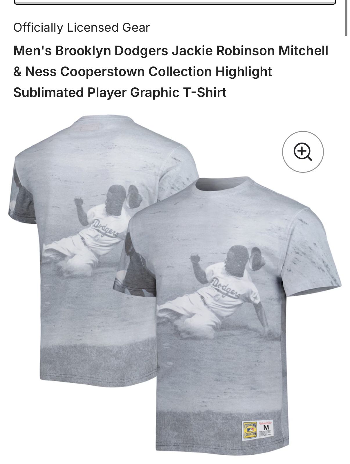 Dodgers - Men's Brooklyn Dodgers Jackie Robinson Mitchell & Ness Cooperstown Collection Highlight Sublimated Player Graphic T-Shirt