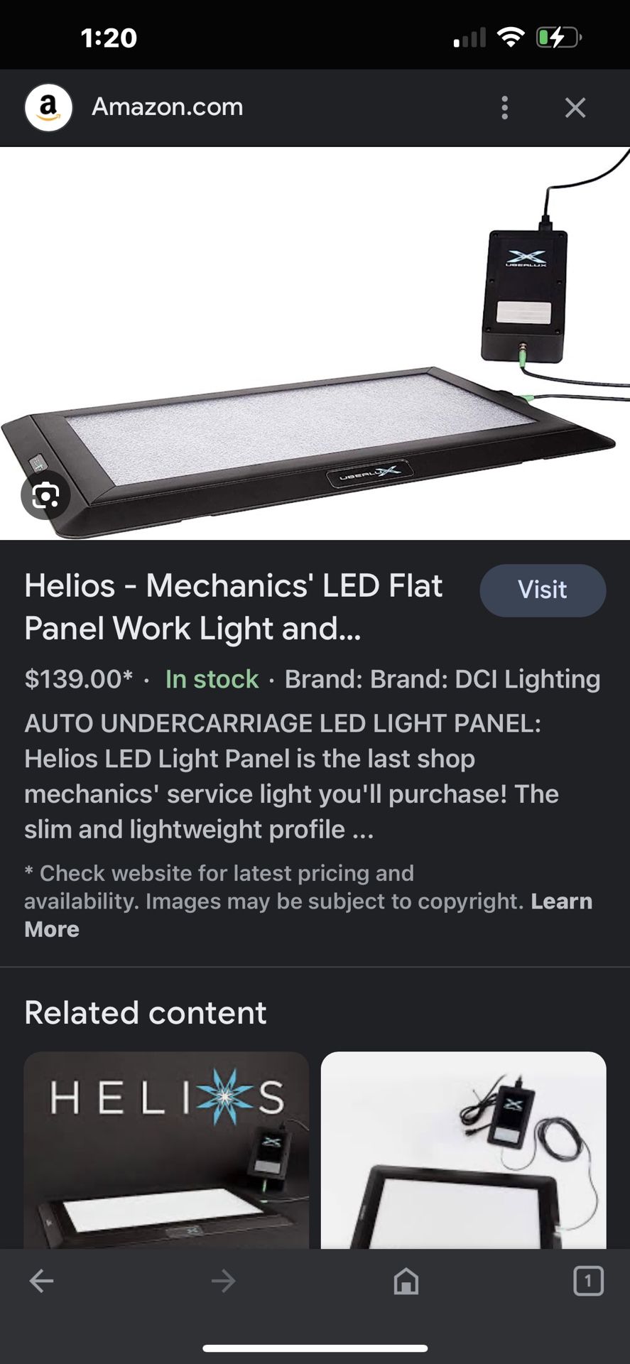 Helios LED Flat Panel Work Light