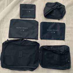 6pcs Travel Organizer Set - Durable polyester packing cube Blue