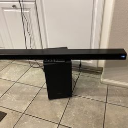 The Samsung HW-R60C|/ZA is a 3.1-channel soundbar system with a wireless subwoofer
