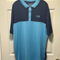 Under Armour Mens XLT Extra Large Tall Blue Short Sleeve Performance Polo Shirt