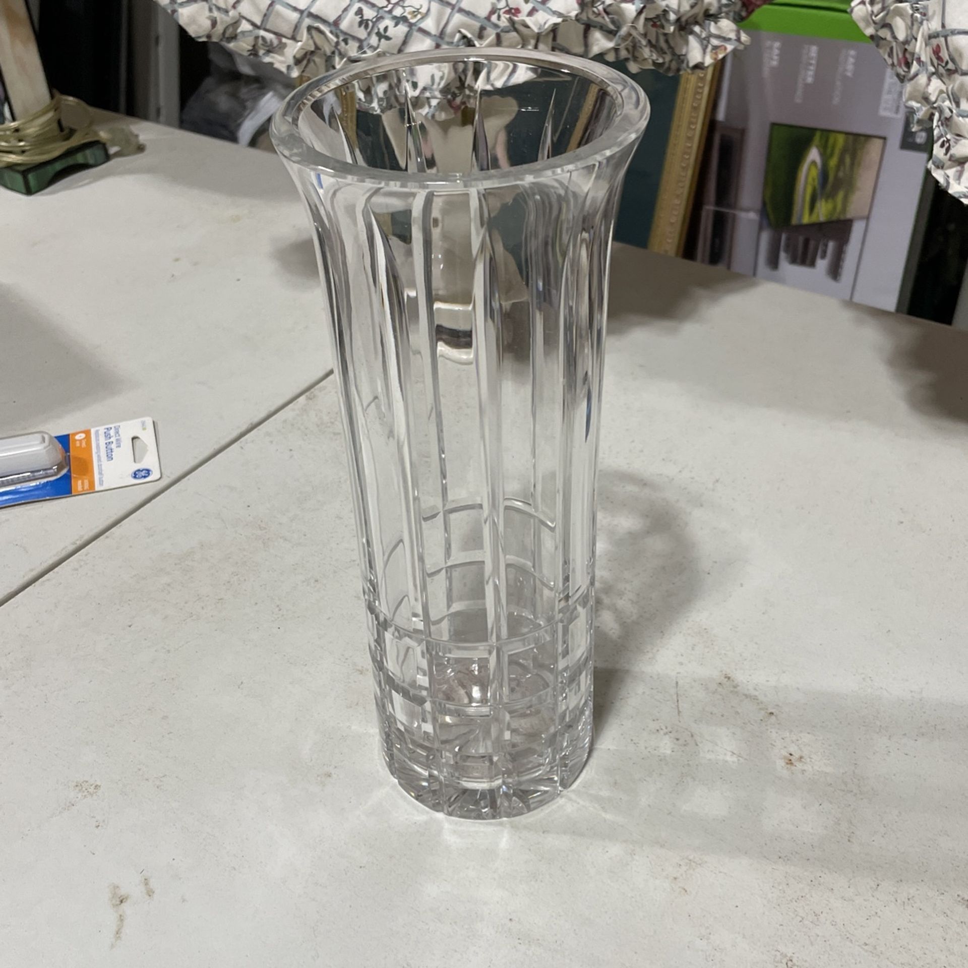 Heavy Clear Glass Vase
