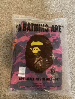 Purple Camo BAPE hoodie (size:SMALL)